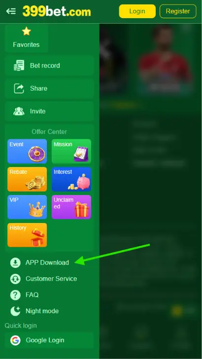 399BET download the app navigation