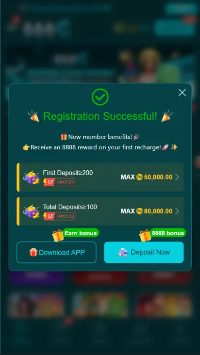666C game app registration successful screen-download the app