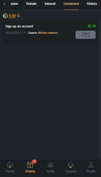 Six Game new player bonus showing 20 percent first deposit offer